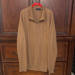 Polo by Ralph Lauren Men's Tan Zip-Up Sweater